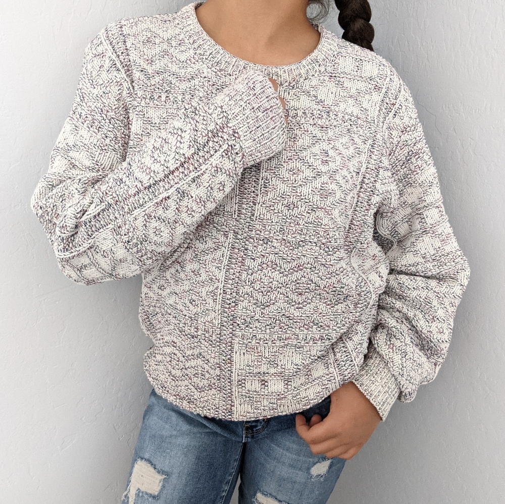 Vintage Oversized Chunky Textured Knit Sweater